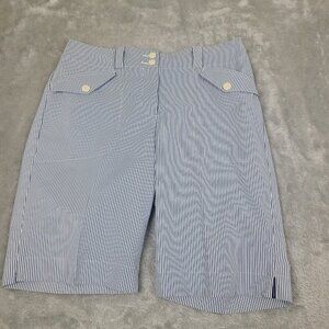 Nike Golf‎ Shorts Size 6 Dri Fit Blue White Striped Bermuda Women's
